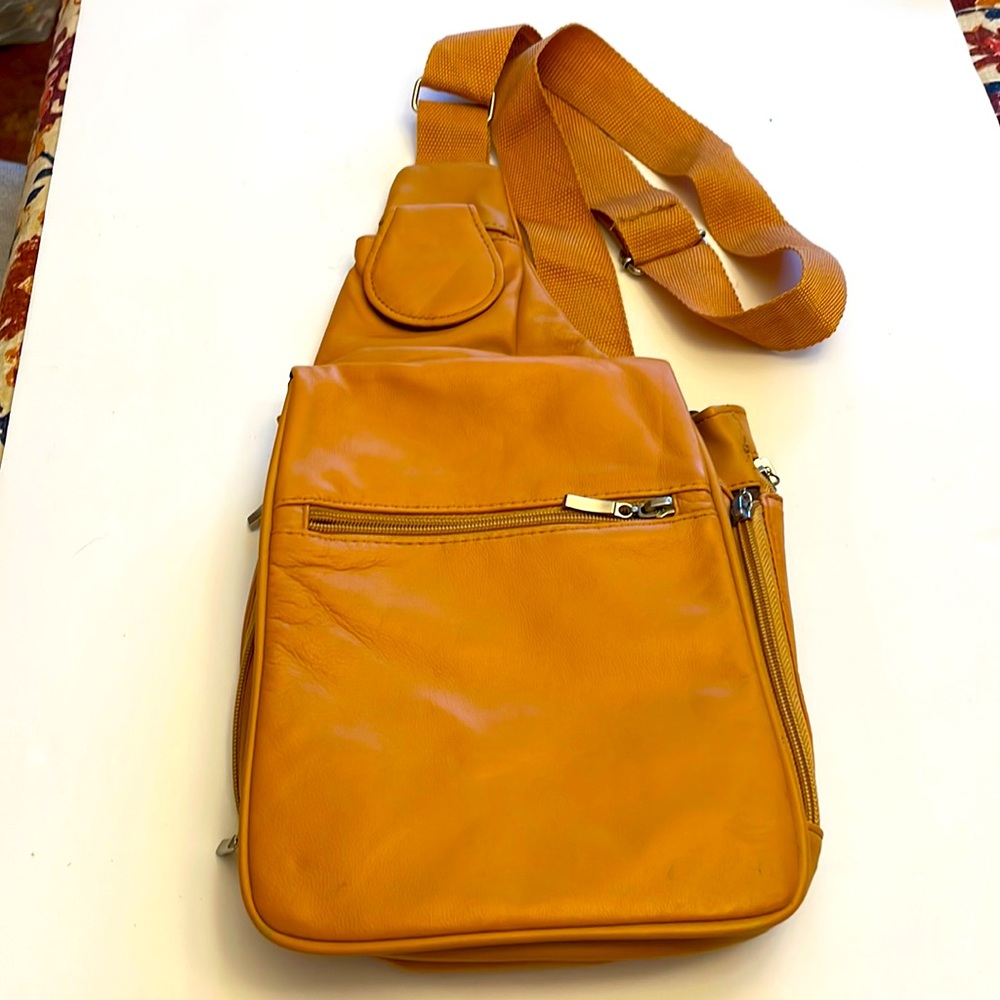 Buxton lamb skin crossbody bag